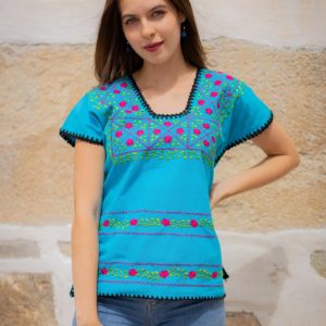 Blusa flores pequeñas Huazo